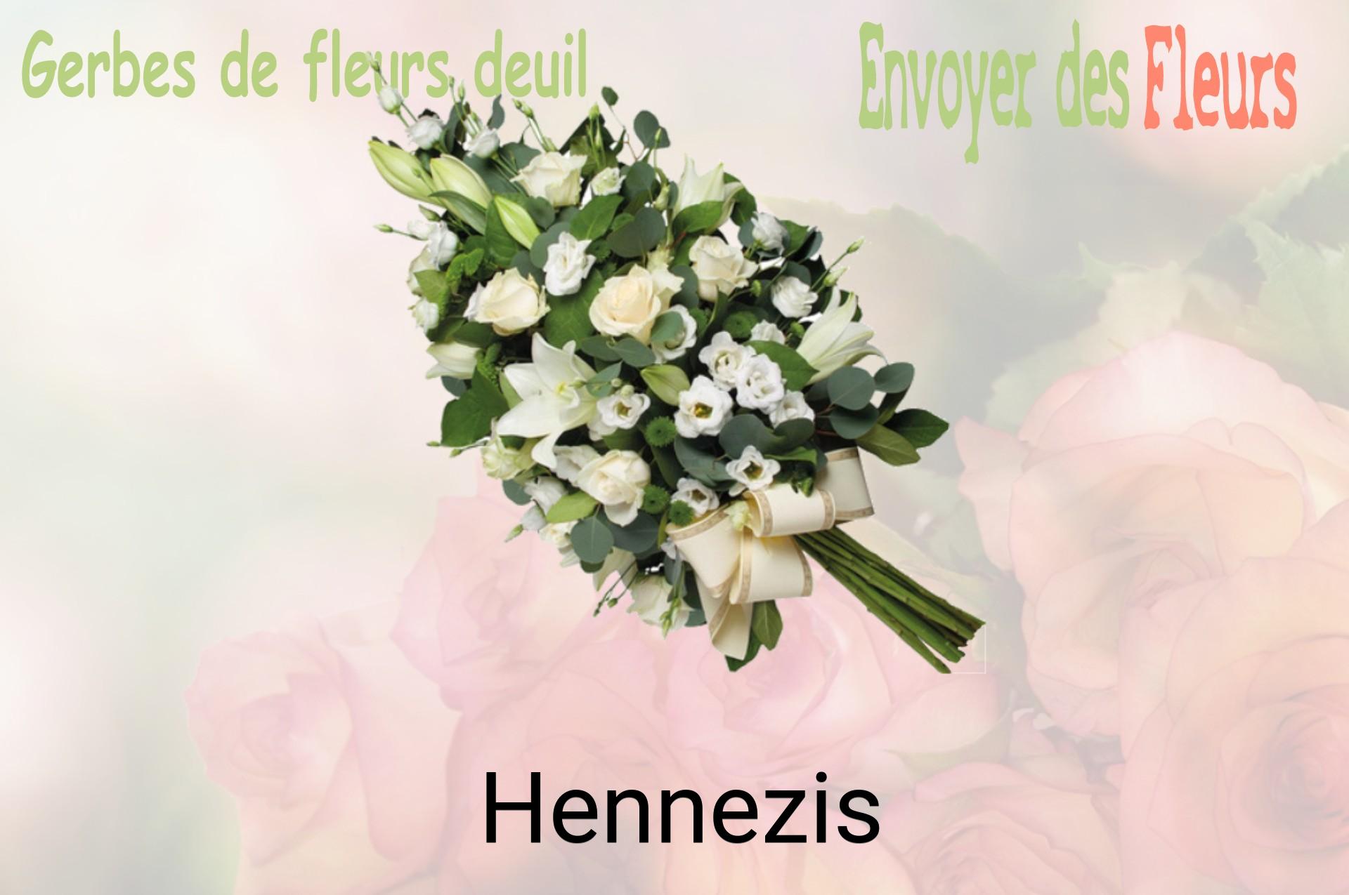 Gerbe de fleurs de deuil livrée à Hennezis